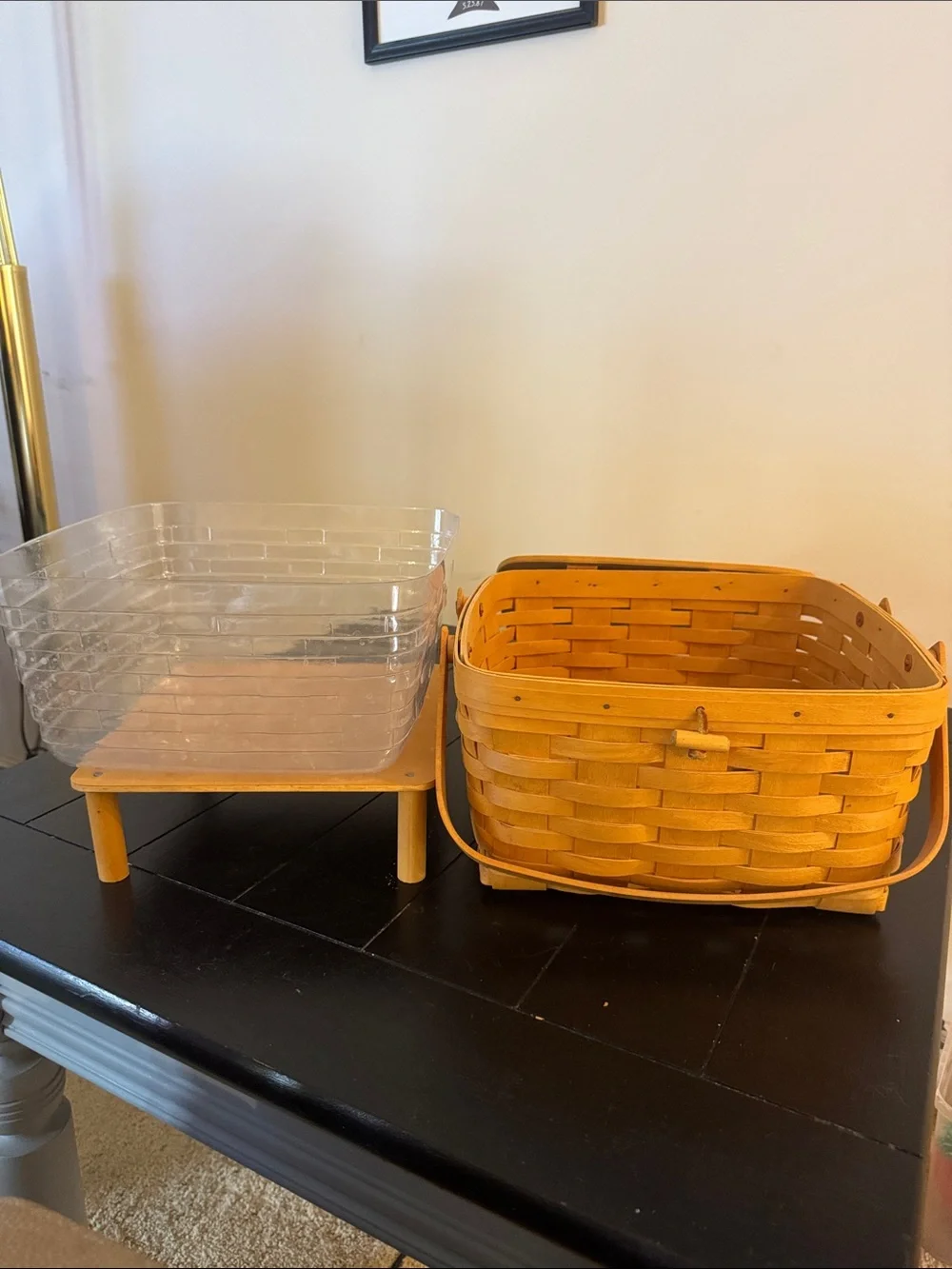 Longaberger Light Brown Handwoven Storage Basket